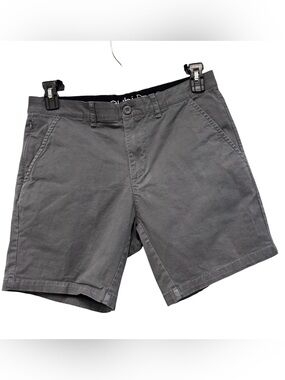 Eubi Men's Gray Flat Front Chino Shorts Medium